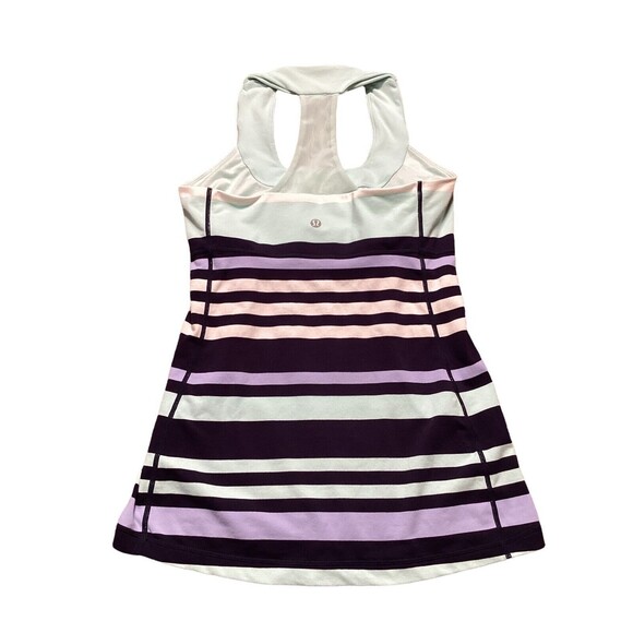 Lululemon Womens Blue Striped Padded Built In Bra Athletic Tank Top Size 6 - Picture 4 of 6